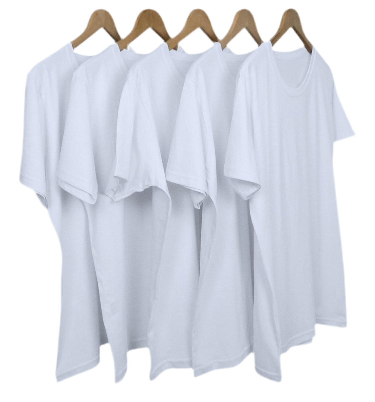 KIT 10 Camisetas Branca Manga curta básicas Malha fria unisex Uniforme